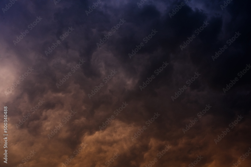 Dark storm and thunder sky background.