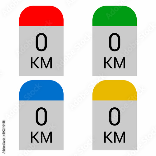three destination milestone icon vector illustration