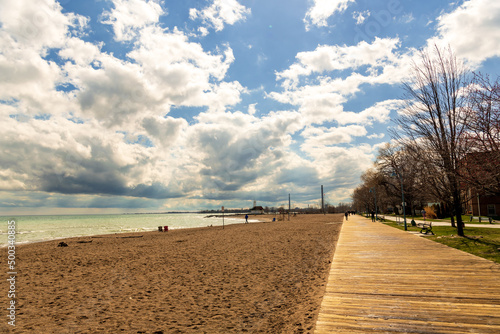 Spring clouds over the public Beaches in Toronto's East end. photo