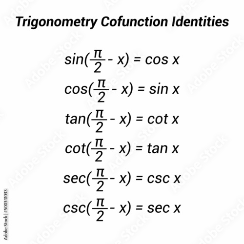 trigonometry cofunction identities in mathematic