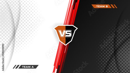 Modern versus background with black white and red colors. white versus black