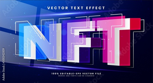 NFT 3d editable text effect suitable fot digital cryptocurrency theme.
