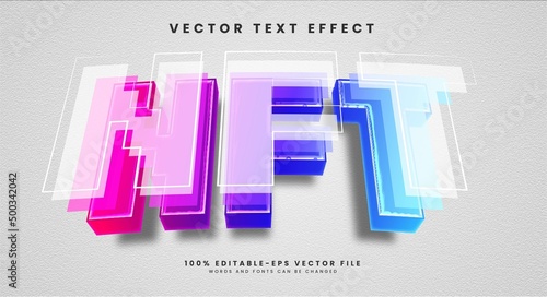 NFT 3d editable text effect suitable fot digital cryptocurrency theme.
