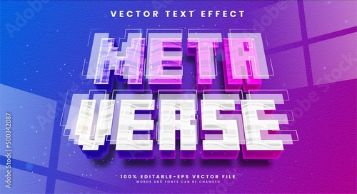 Metaverse 3d editable text effect suitable fot digital cryptocurrency theme.