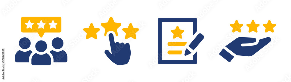 Customer review vector illustration. Feedback icon set. - obrazy, fototapety, plakaty 