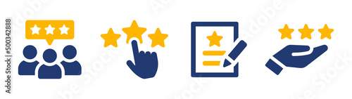 Customer review vector illustration. Feedback icon set. photo