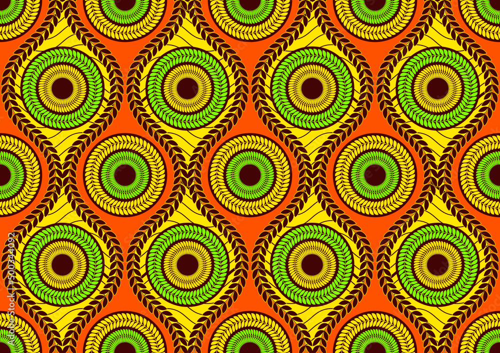 Flower ivy Images,, Ethnic Pattern of african textile art, Hawaii abstract circle, line and point image background, fashion artwork for print, vector file eps10.