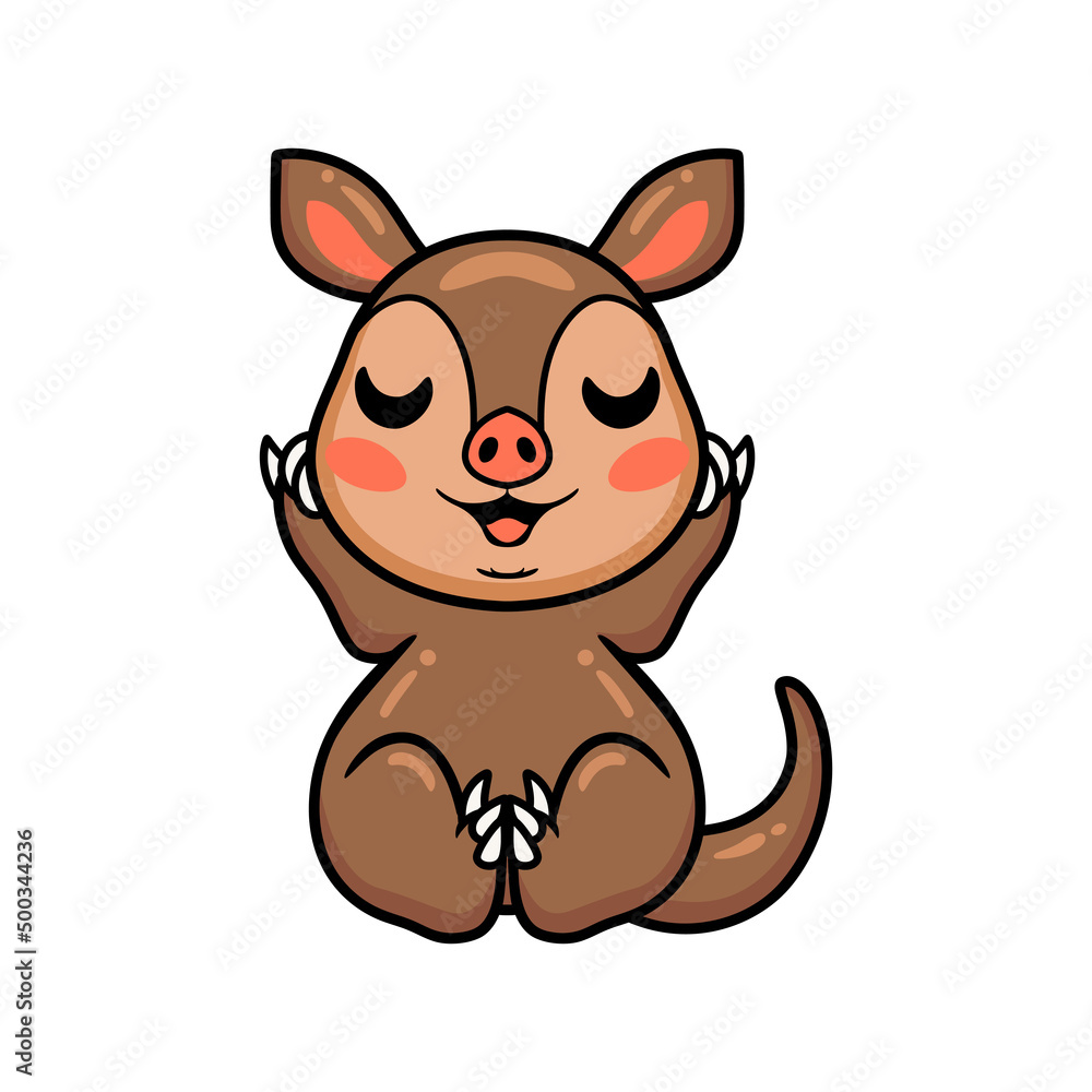Cute little aardvark cartoon sitting Cute little aardvark cartoon sitting