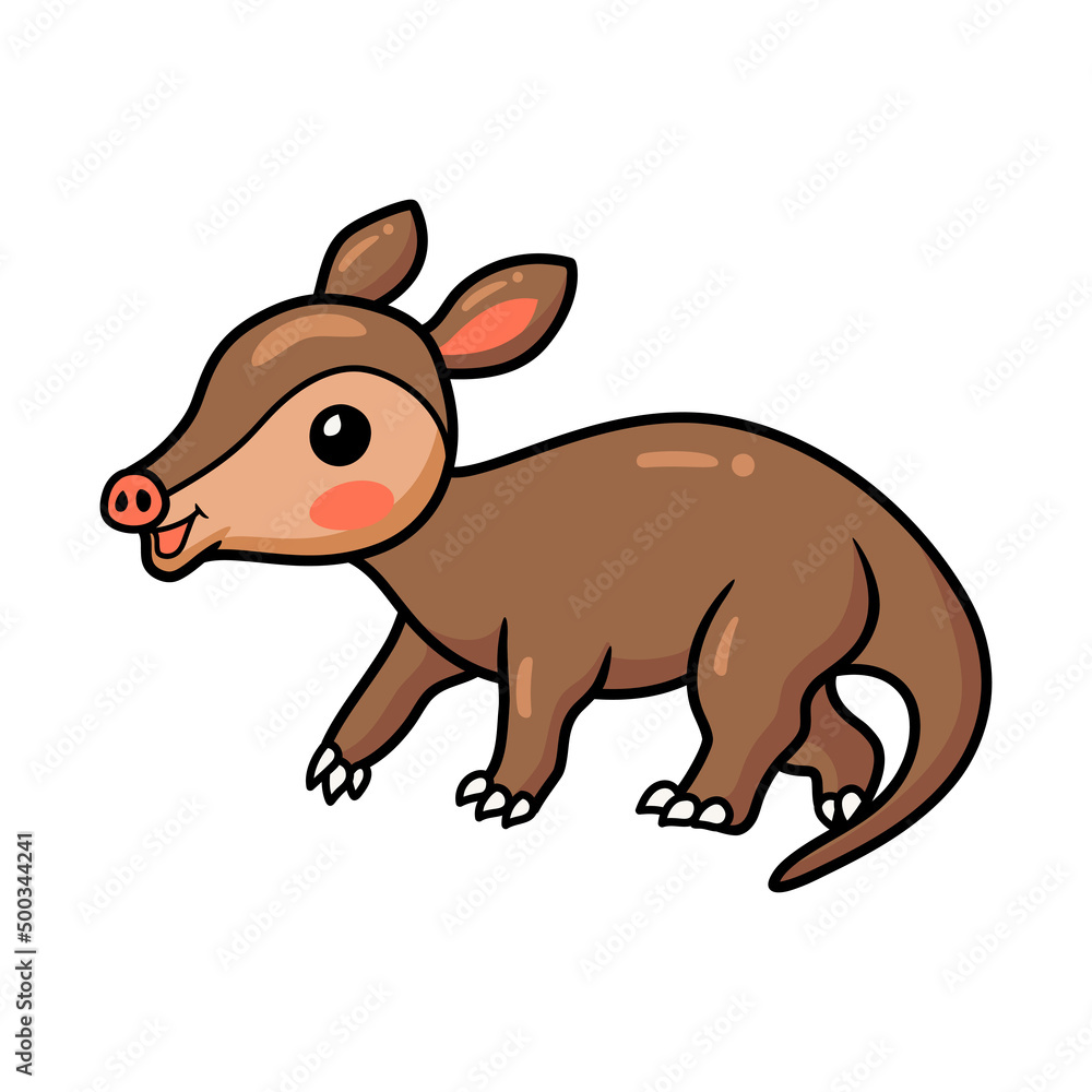 Cute little aardvark cartoon character