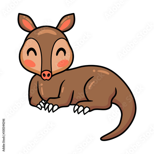 Cute little aardvark cartoon lying down