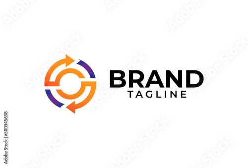 Intial O logo, letter O with Arrow combination, usable for finance, logistic and company logos, vector illustration