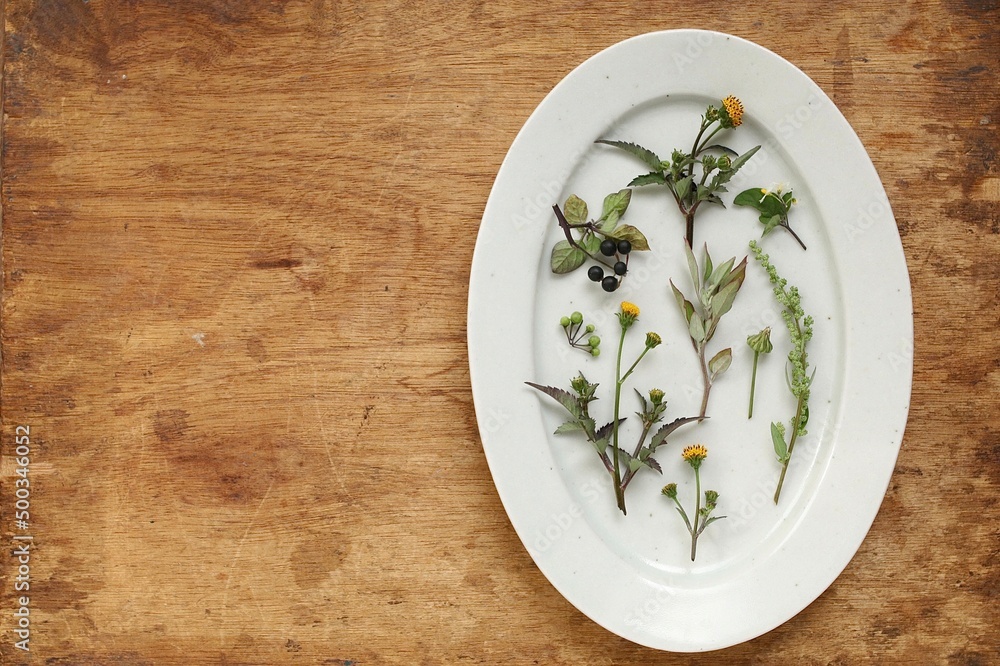 野の花のお皿/Wildflower dish