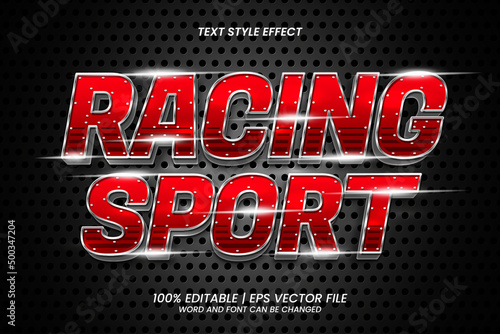 Editable Text Effect Racing Sport 3D Style