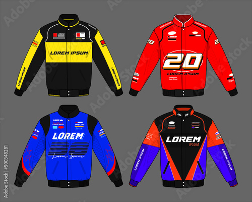 Racing jacket colorful mockup template hoodie car motorcycle