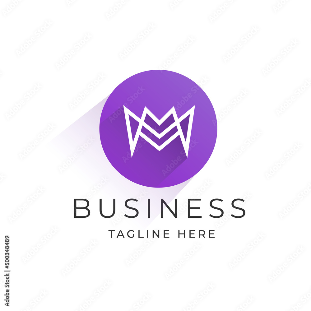 Letter M logo design template with circle shape style Letter M logo design template with circle shape style