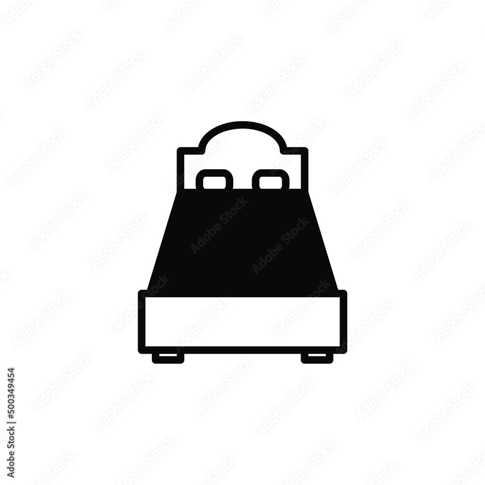 Bed, Bedroom Solid Line Icon Vector Illustration Logo Template. Suitable For Many Purposes. Bed, Bedroom Solid Line Icon Vector Illustration Logo Template. Suitable For Many Purposes.