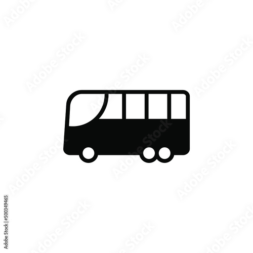 Bus, Autobus, Public, Transportation Solid Line Icon Vector Illustration Logo Template. Suitable For Many Purposes.