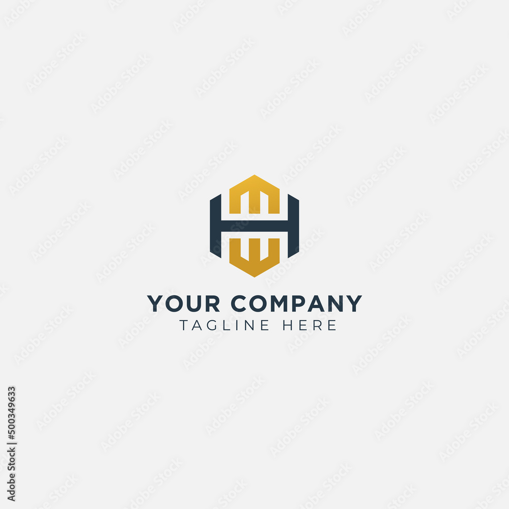 SImple H W mirror logo design gold SImple H W mirror logo design gold