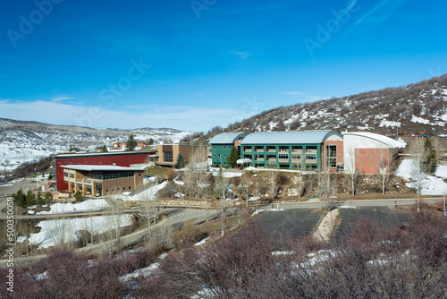 Colorado Mountain College in Steamboat Springs on a Sunny Day photo