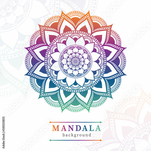 Colorful mandala design with floral shapes