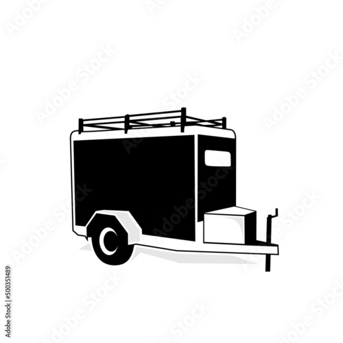 silhouette logo design icon trailer