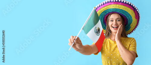 Happy young woman with in s...