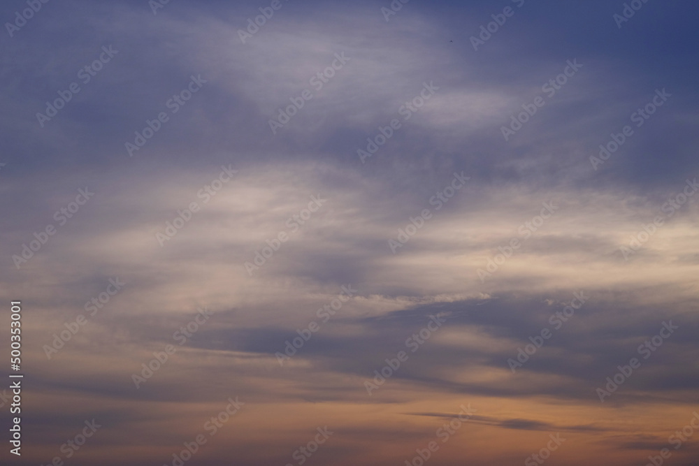 view of sky background, colorful cloud at sunset