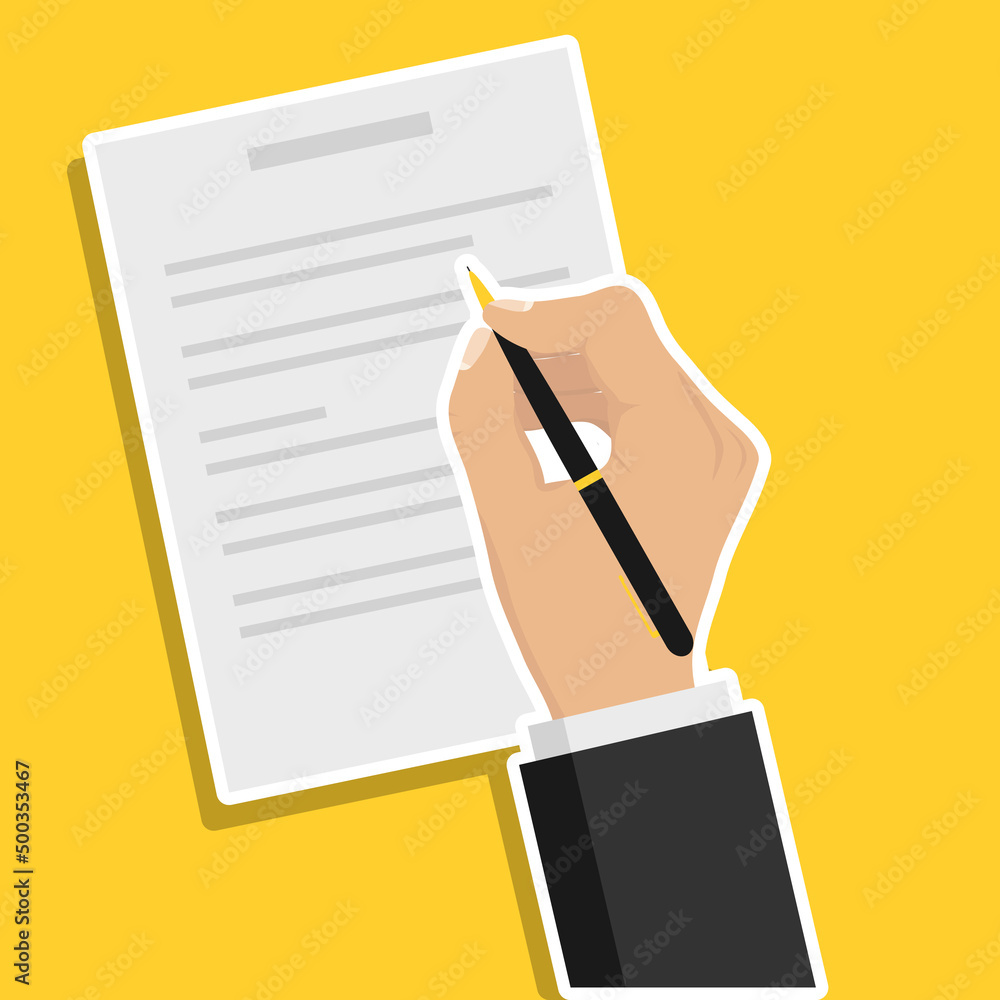 Businessman s Hand Signing A Document The Hand Of A Man In A Business