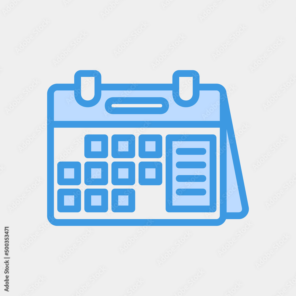 Calendar icon in blue style, use for website mobile app presentation Calendar icon in blue style, use for website mobile app presentation