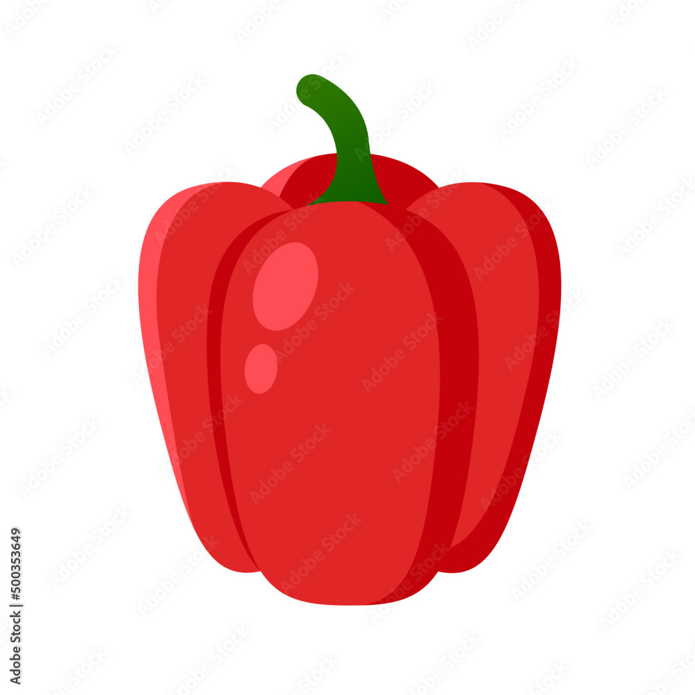 red capsicum vector logo icon Red bell pepper illustration flat clipart  Stock Vector
