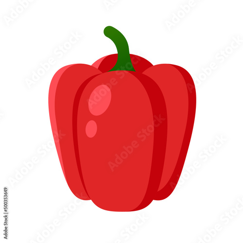 red capsicum vector logo icon Red bell pepper illustration flat clipart