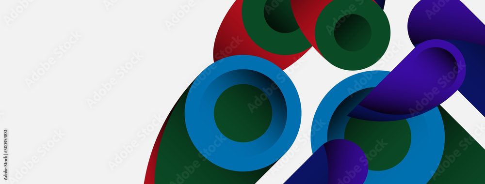 Abstract background. Minimal geometric circles and round style shapes with deep shadow effects. Trendy technology business template for wallpaper banner or background Abstract background. Minimal geometric circles and round style shapes with deep shadow effects. Trendy technology business template for wallpaper banner or background
