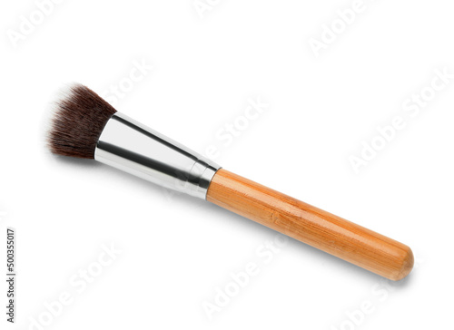 New makeup brush on white background
