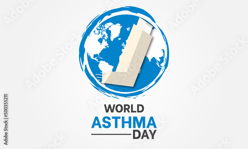 World Asthma Day. Annual health prevention day concept for banner, poster, card and background design.