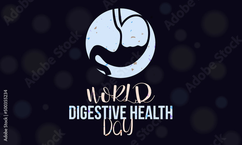 World Digestive Health Day. theme is Obesity awareness vector concept for banner, poster, card and background design.