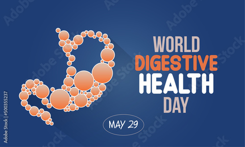 World Digestive Health Day. theme is Obesity awareness vector concept for banner, poster, card and background design.