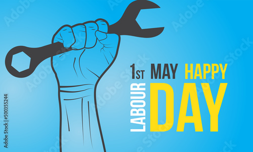 Happy labour day or working day . 1st may labour day concept for banner, poster, card and background design.