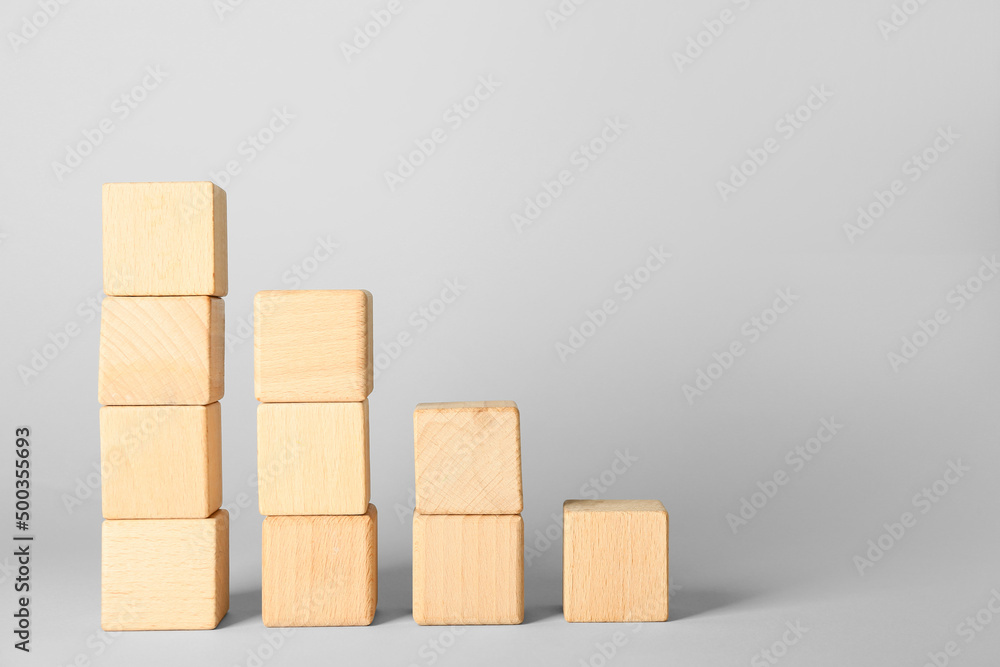 Wooden cubes on light background Wooden cubes on light background