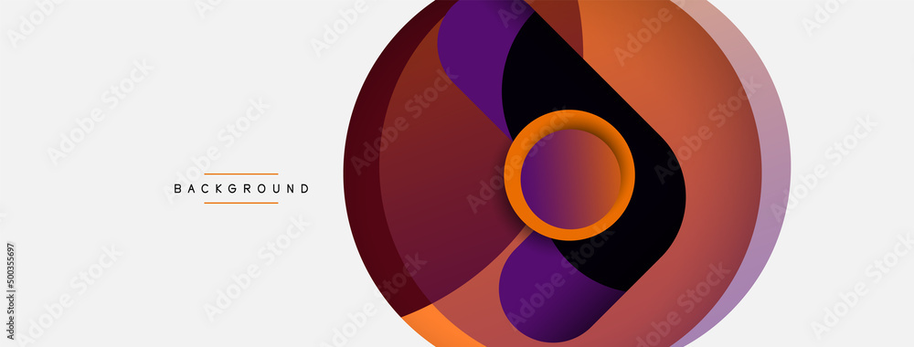 Naklejka premium Circle and round shapes abstract background. Vector illustration for wallpaper banner background or landing page