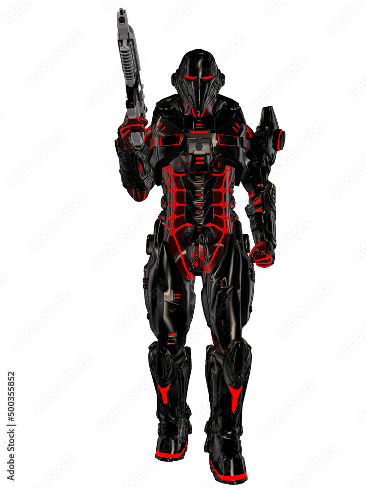 3d illustration of an future soldier 3d illustration of an future soldier