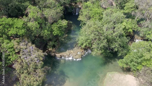 aerial view of tamasopo waterfalls photo