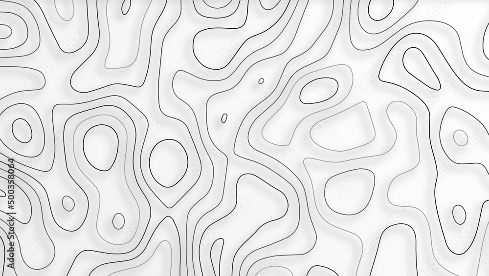 Abstract gray topographic map background illustration