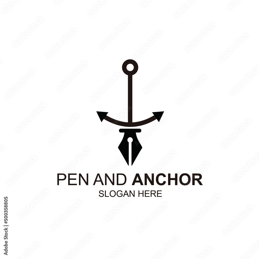symbol icon Illustration Of anchor and pen inspiration symbol icon Illustration Of anchor and pen inspiration