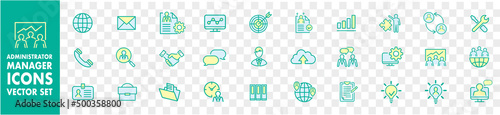 Fotografiet Administrator Manager  vector icons set