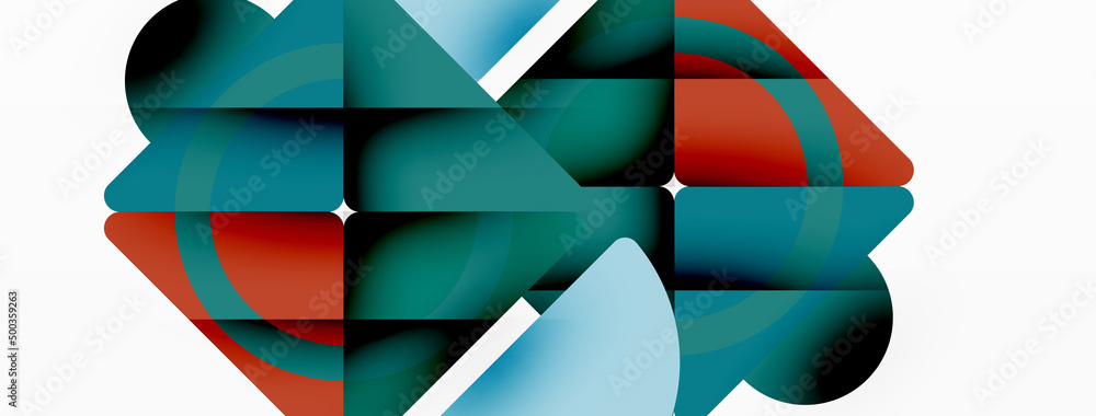 Creative geometric wallpaper. Minimal abstract background. Triangles and circles composition vector illustration for wallpaper banner background or landing page Creative geometric wallpaper. Minimal abstract background. Triangles and circles composition vector illustration for wallpaper banner background or landing page