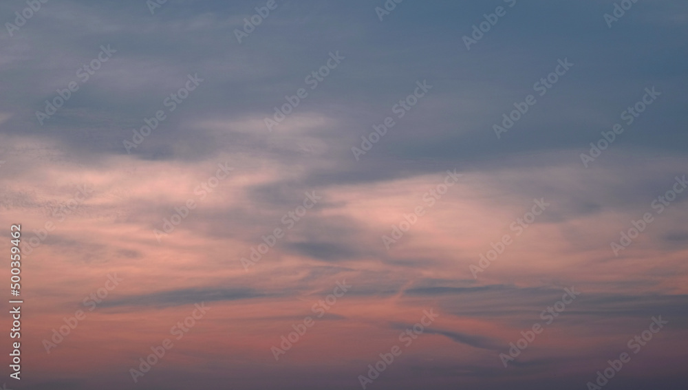 colorful of sky with cloud at sunset, vintage color tone background