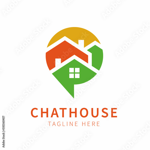 chat logo illustration with a circle shape