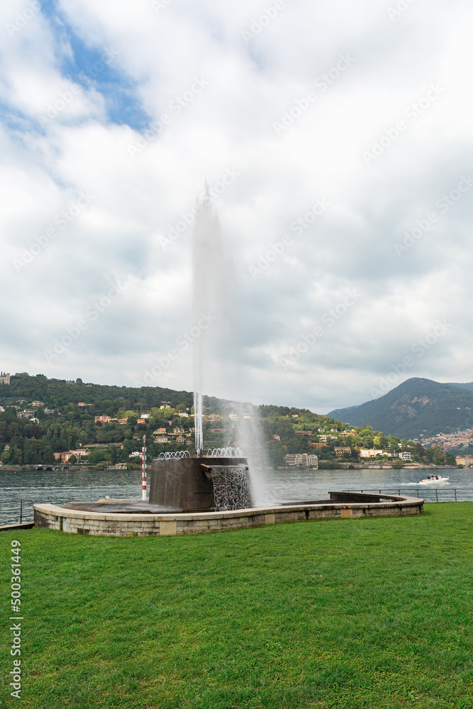 fountain on lake Como Italy