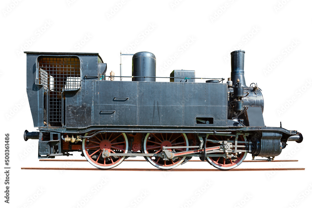  steam locomotive isolated on white background