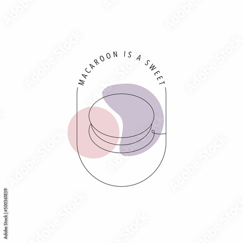 Macaron Hand drawn one line art